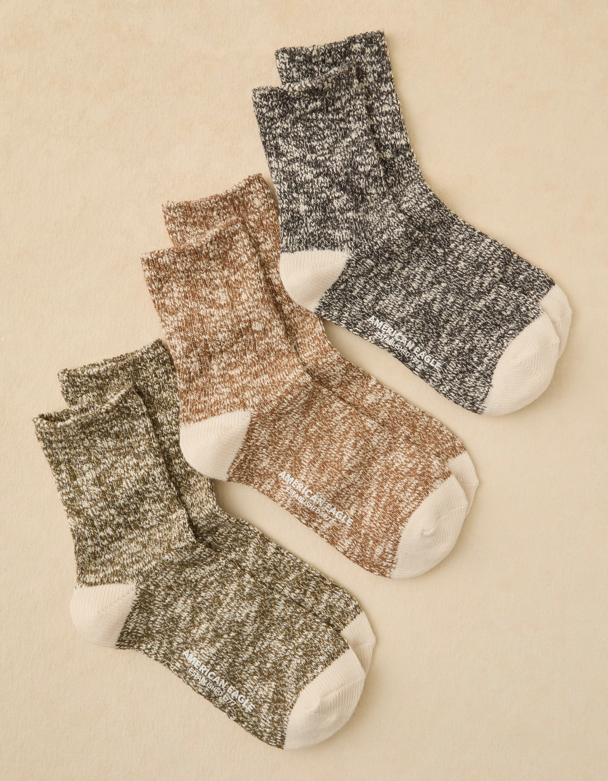 AE Marl Camp Socks 3-Pack | American Eagle Outfitters (US & CA)