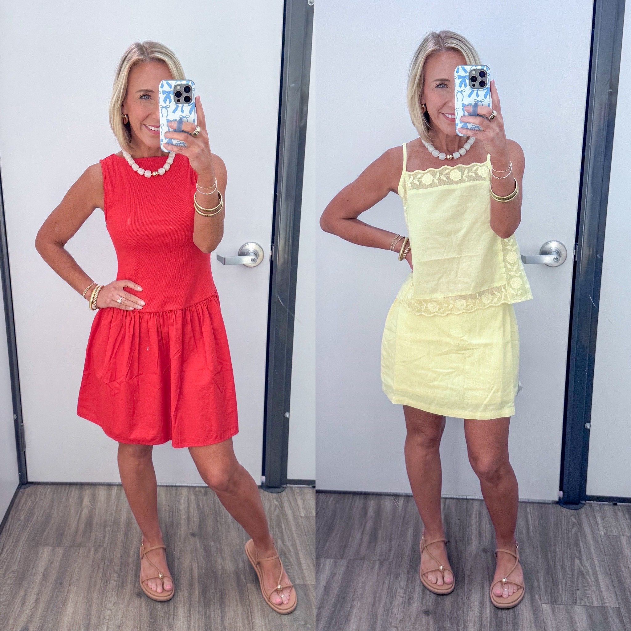 Old Navy - in store try-on. Mixed Media Drop-Waist Mini Dress - size XS. 3 colors. Linen-Blend Micro Skort - size XS. 5 colors. Scalloped-Hem Tank Top - size XS. 2 colors.

#LTKSaleAlert #LTKOver40 #LTKSeasonal