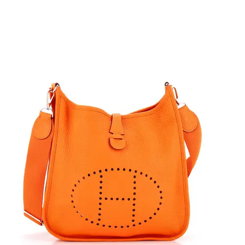 Pre-Owned Hermes Evelyne Bag Gen III Clemence PM in Orange at Nordstrom, Size Small | Nordstrom
