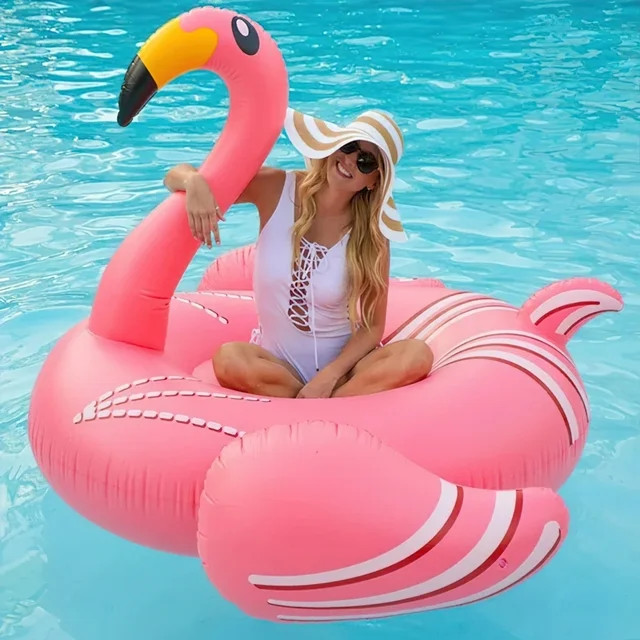 YOMYM Giant Inflatable Flamingo Pool Float, Swimming Pool Floatie Lounge Floating Raft Party Deco... | Walmart (US)