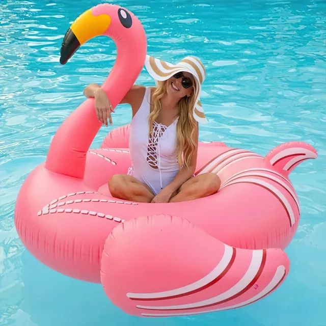 YOMYM Giant Inflatable Flamingo Pool Float, Swimming Pool Floatie Lounge Floating Raft Party Deco... | Walmart (US)