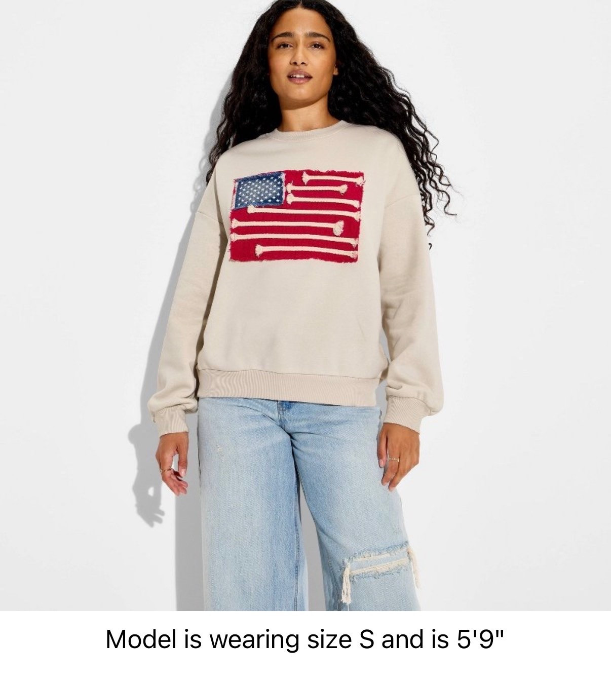 Women's Crewneck Flag Graphic Pullover
Sweatshirt - Cream S

July 4th outfit

#LTKgrwm #LTKootd