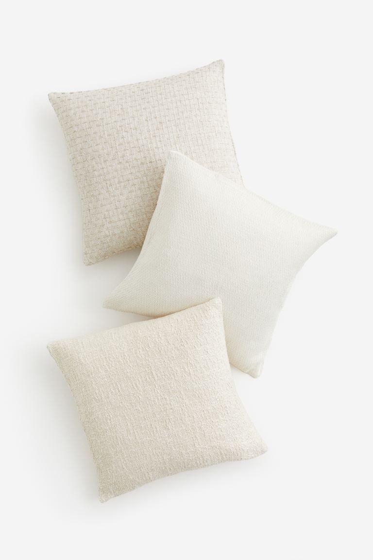 3-pack Textured-weave Cushion Covers | H&M (US + CA)