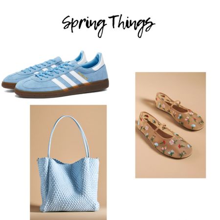 Spring fashion finds. Loving the blue color and the mesh flats trend. Love the adidas shoes. Anthropologie bag 

#LTKitbag #LTKSeasonal #LTKshoecrush