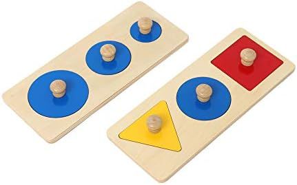 Montessori Multiple Shape Puzzle / Single Shape Puzzle First Puzzle for Toddler Jumbo Knob Wooden... | Amazon (US)