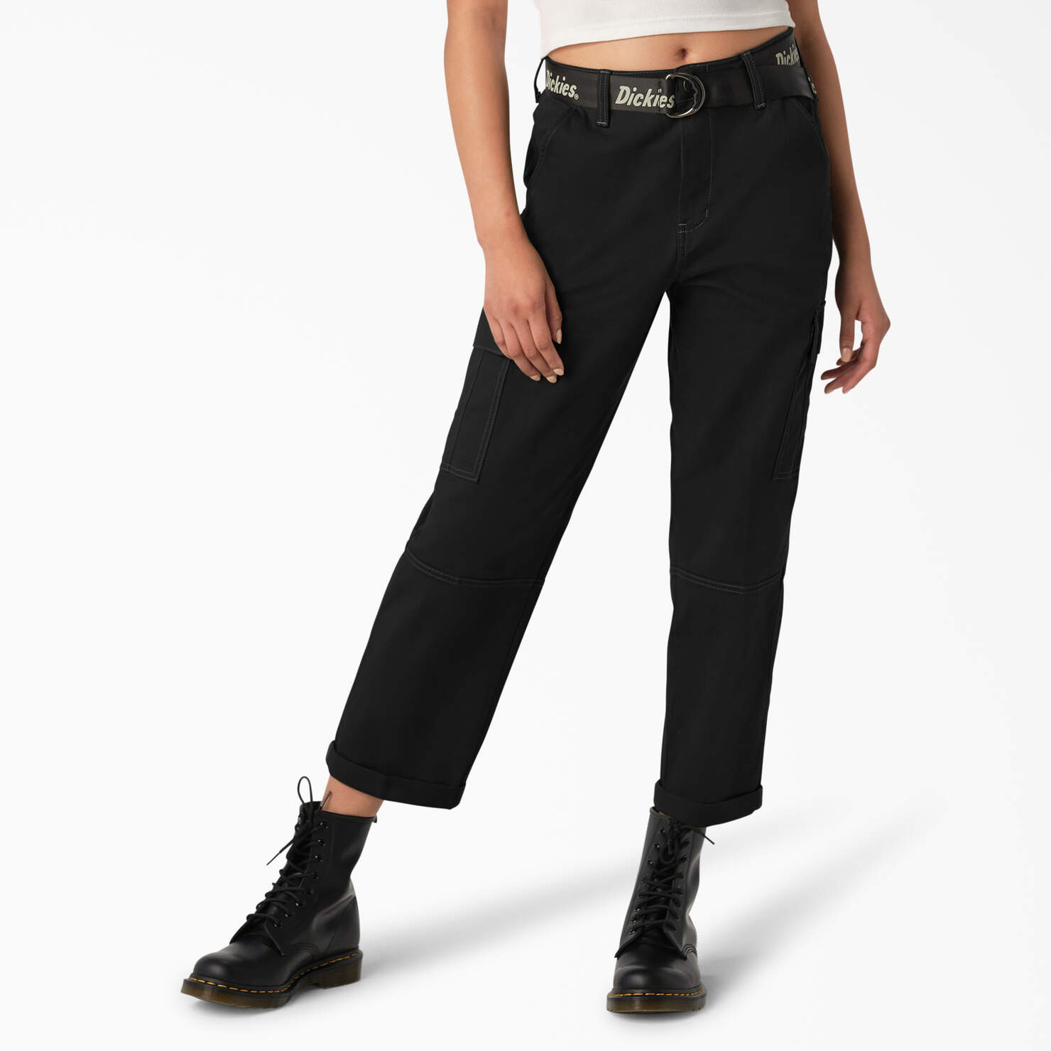 Women's Relaxed Fit Contrast Stitch Cropped Cargo Pants - Dickies US | Dickies