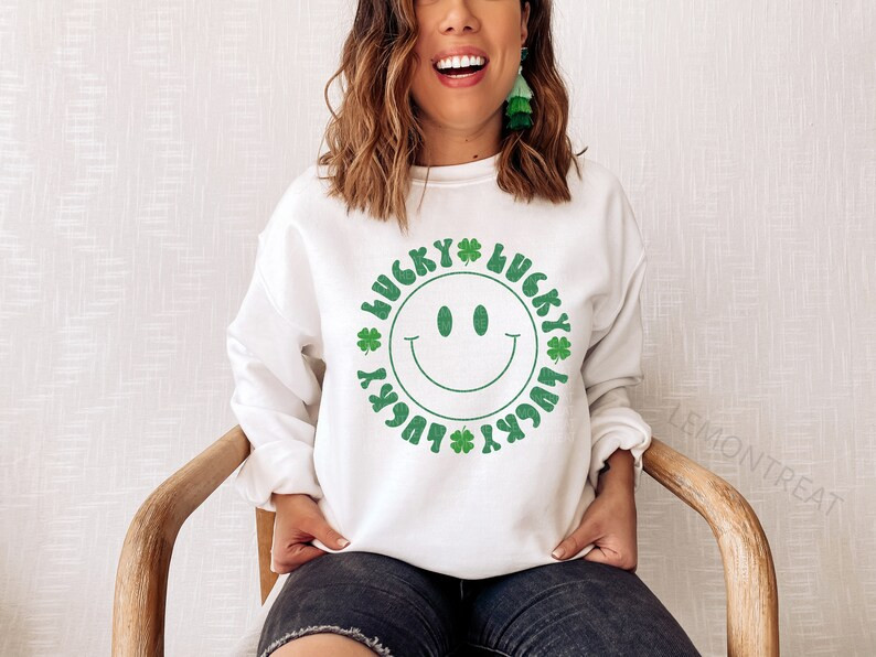 Lucky Sweatshirt Retro Lucky St. Patricks Day Sweatshirt | Etsy | Etsy (US)