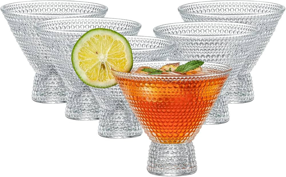 PTSTING Martini Glasses (Set of 6) Vintage Cocktail Glasses Bar Glasses (7.8oz) for Martini,Cockt... | Amazon (US)