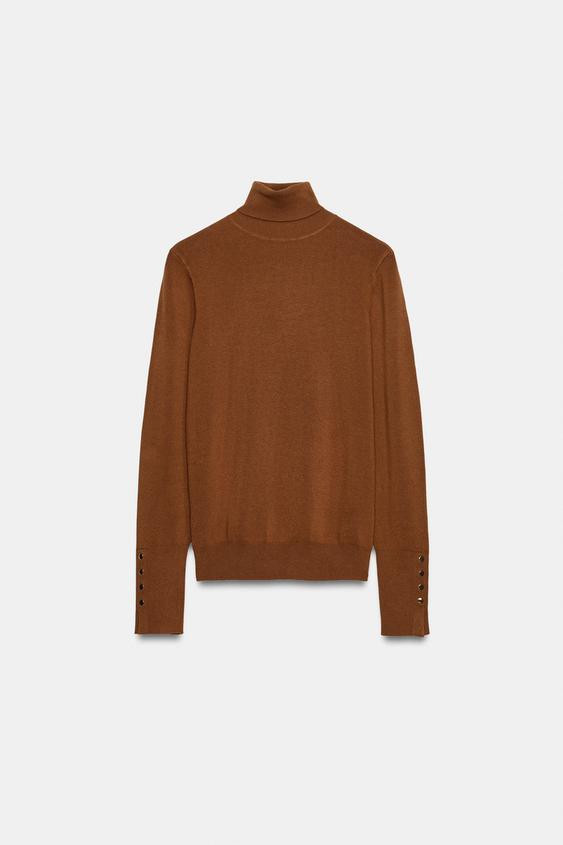 Zara - Basic Mock Neck Sweater - Black - S - Woman | Zara US