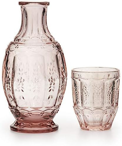 Zanzer Pink/Purple Vintage Bedside Night Carafe Set with Glass Tumbler Perfect for Storing Water,... | Amazon (US)