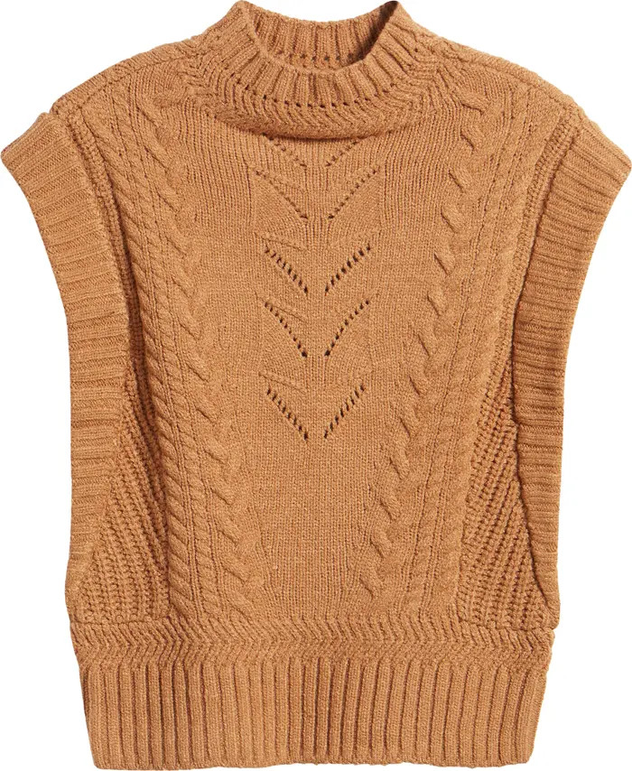 Cable Stitch Mock Neck Sweater Vest | Nordstrom