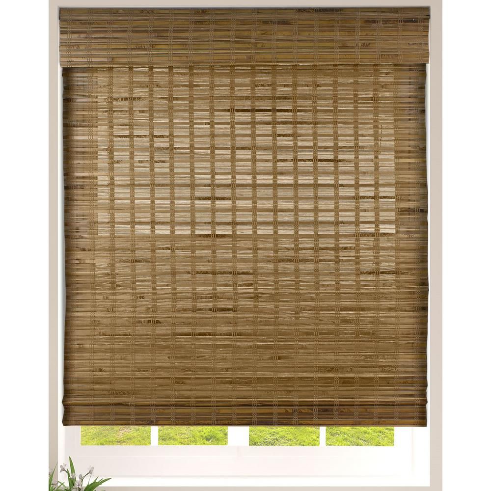 Dali Native Cordless Light Filtering Bamboo Woven Roman Shade 33.5 in.W x 60 in. L (Actual Size) | The Home Depot