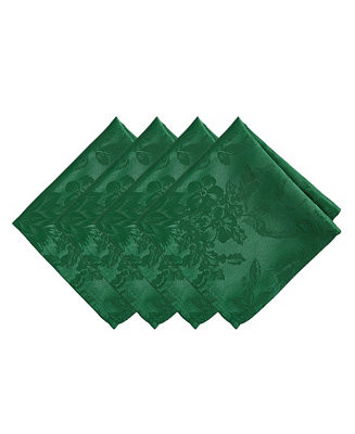 Elrene Poinsettia Jacquard Holiday Napkins, Set of 4 | Macy's