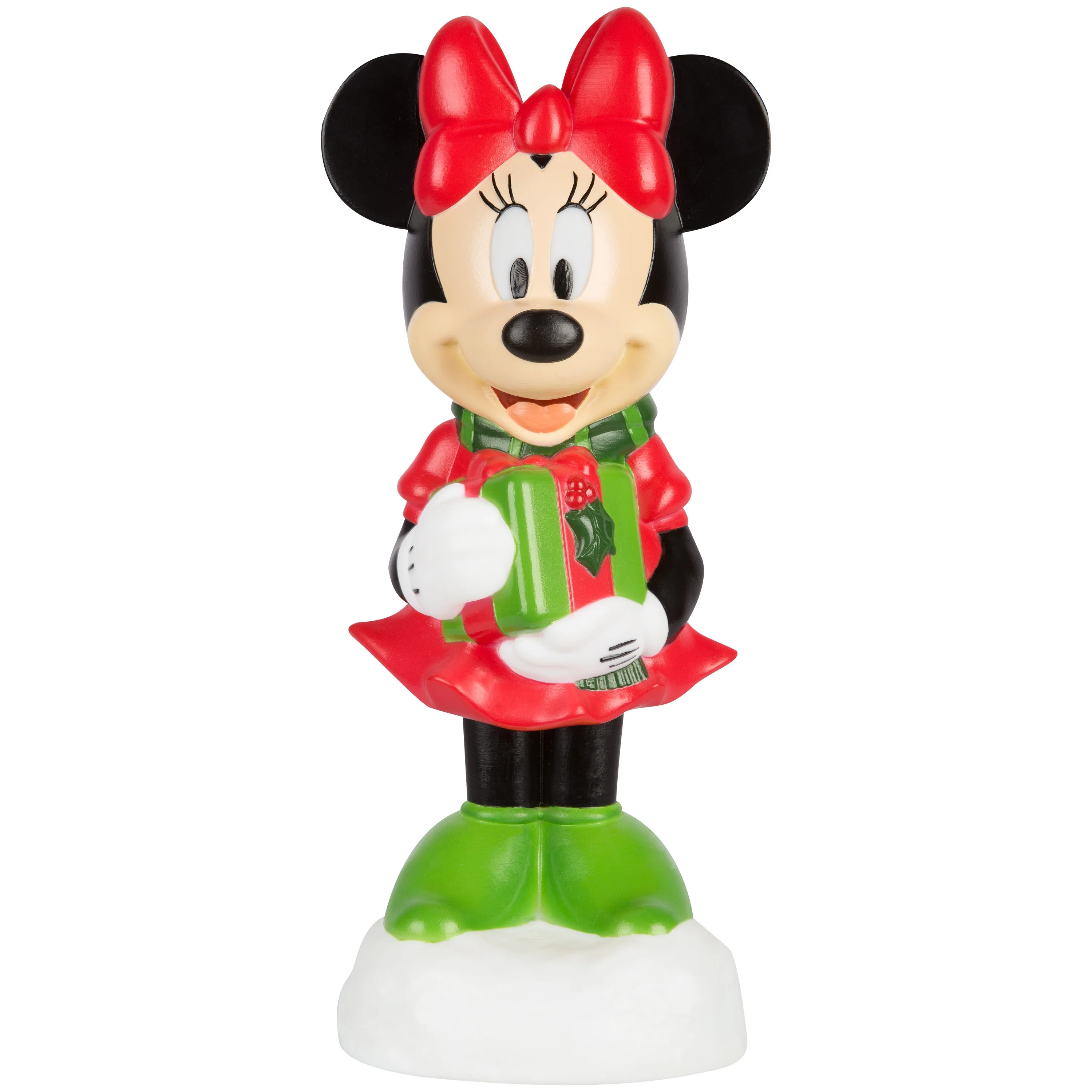 14 inch LED Lighted Minnie Mouse with Present Blow Mold Christmas Color Décor Disney | Walmart (US)