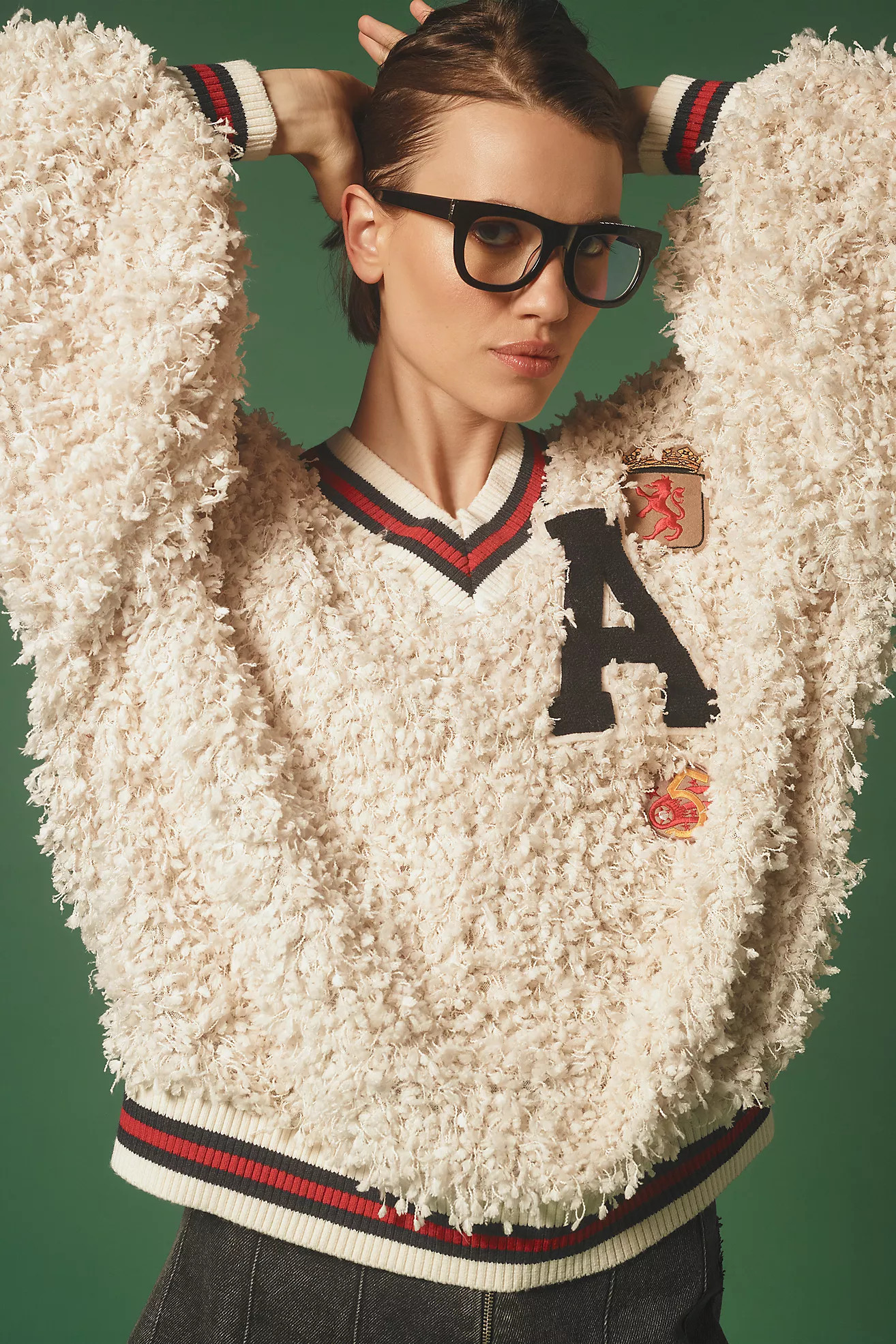 Eva Franco Varsity Pullover Sweatshirt | Anthropologie (US)
