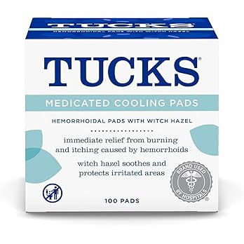 TUCKS Medicated Cooling Pads, 100 Count – Pads with Witch Hazel, Cleanses Sensitive Areas, Prot... | Amazon (US)