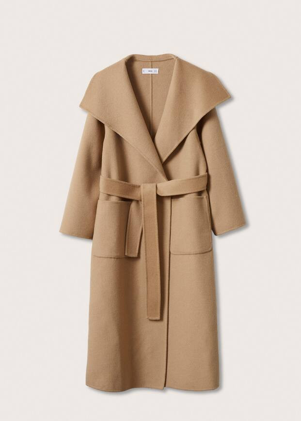 Wide lapel wool-blend coat | MANGO (US)