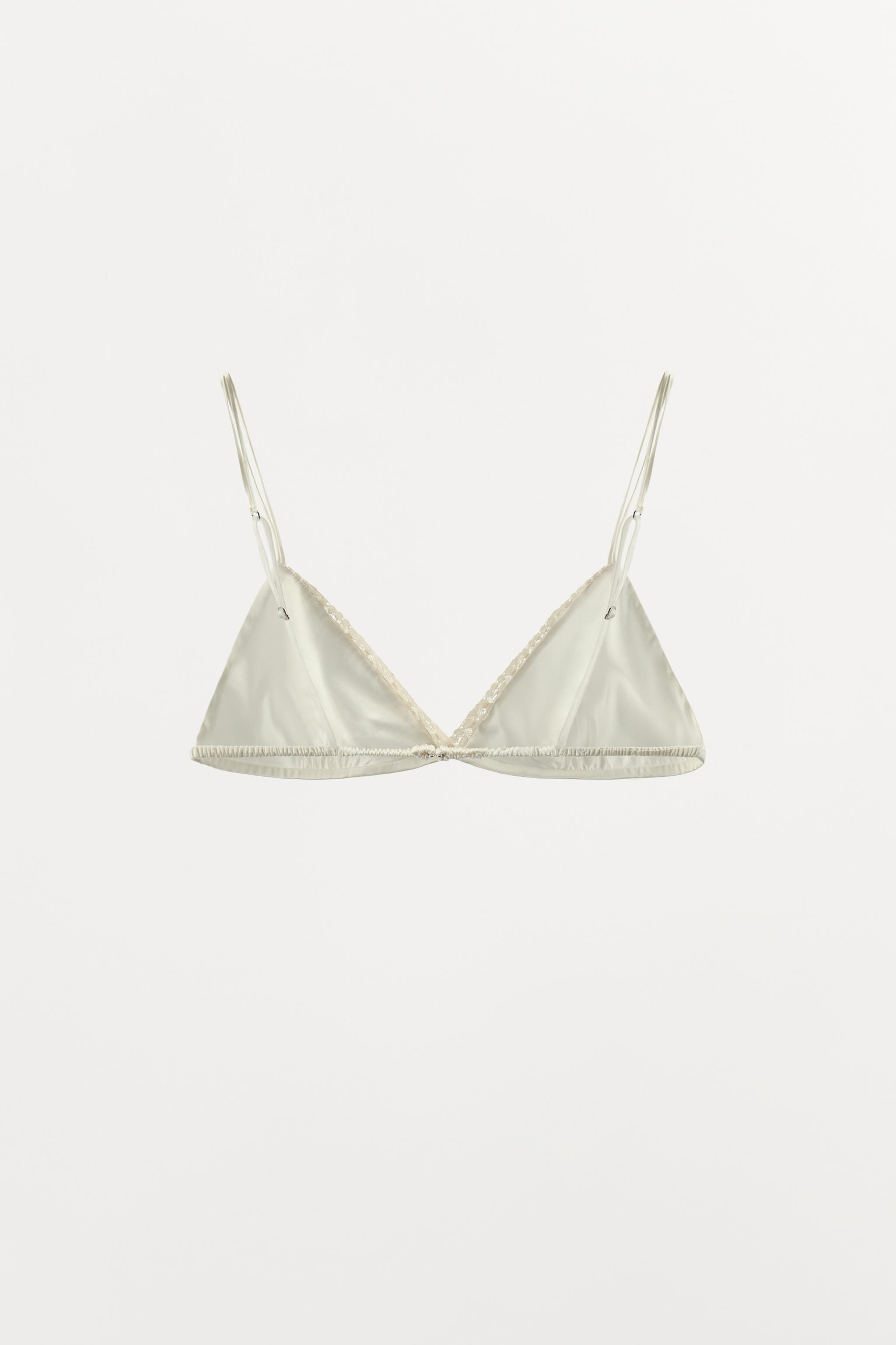 SILK LACE TRIANGLE BRA | Zara US