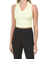 The Rally V-neck Crop Polo Tank Top | Golf & Tennis | Marshalls | Marshalls