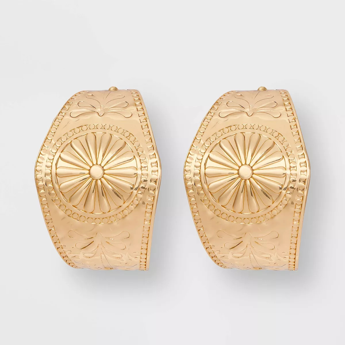 Florence Pattern Hoop Earrings - Universal Thread™ Gold | Target