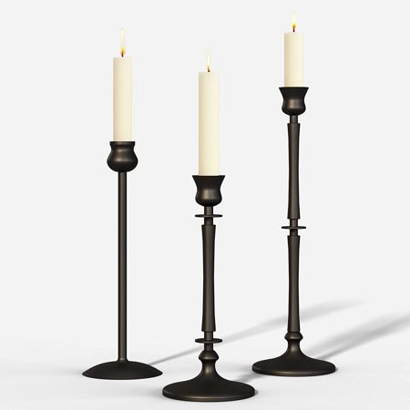 Matte Black Taper Candlestick Holders Set of 3 - Metal Taper Candle Holders for Candlesticks Candles | Walmart (US)