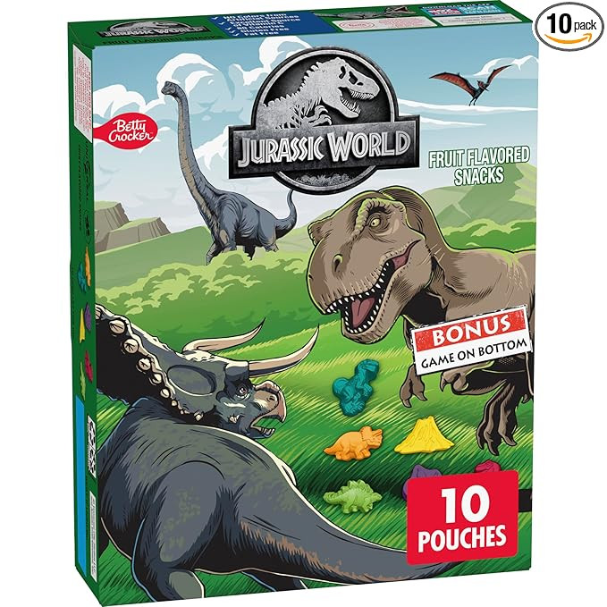 Jurassic World Fruit Flavored Snacks, Gluten Free, Kids Snacks, 10 Ct, 8 oz | Amazon (US)