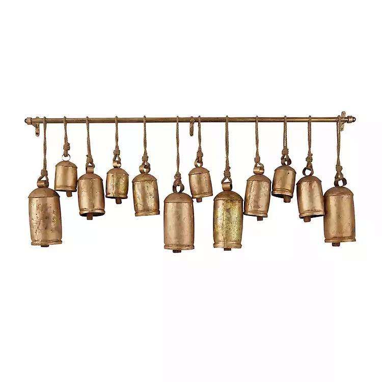 Aged Gold Round Bells Wall Plaque | Kirkland's Home