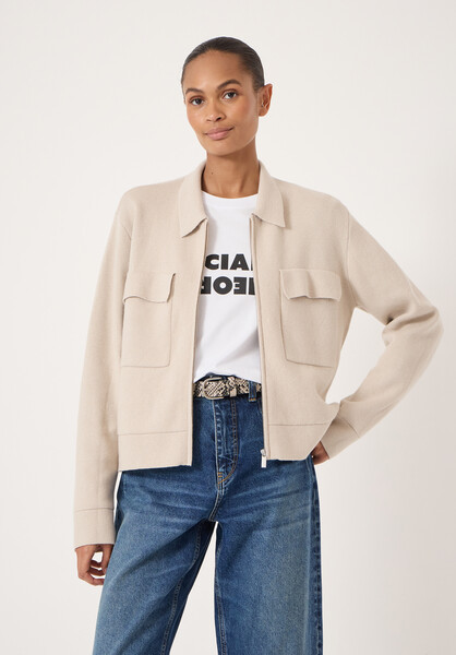Knitted Zip Front Jacket | Hush UK