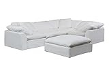 Sunset Trading Cloud Puff 5 Piece Modular Performance White Sectional Slipcovered Sofa, | Amazon (US)