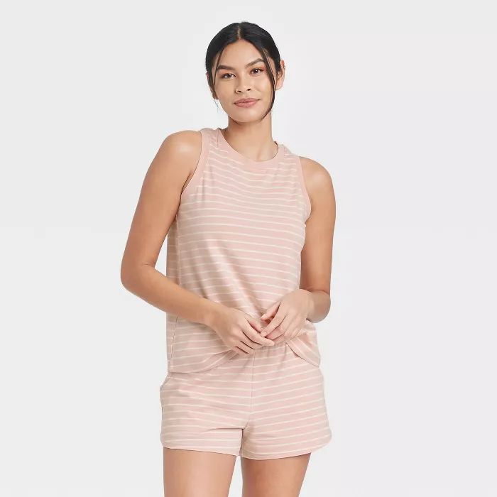 Women's Striped Tank Top and Shorts Pajama Set - Stars Above™ Pink | Target