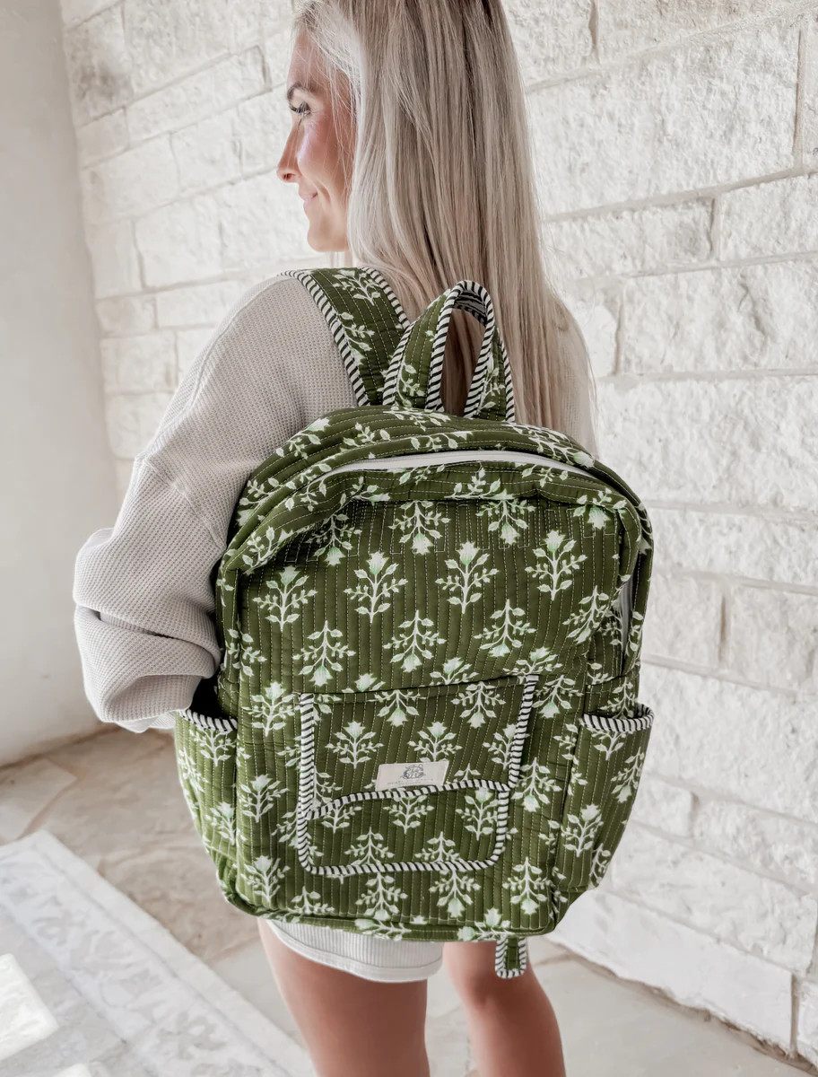 Emerald Bay Scalloped Quilted Backpack | CK Squared Boutique