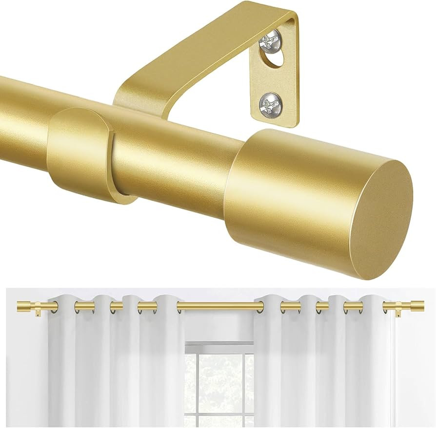 TONIAL Gold Curtain Rods 32 to 58 Inch(2.6 to 4.8 ft), Adjustable Splicing Window Curtains rod, 3... | Amazon (US)