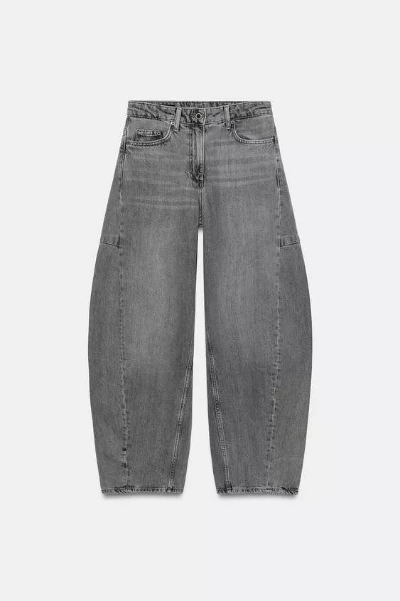 ZW COLLECTION MID-RISE ANKLE BALLOON JEANS | Zara Canada