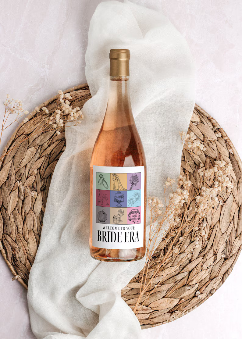 Bride Era Wine Label, Wedding Day Gift for Bride, Engagement Gift Box, Small Gift, Gift Ideas, Br... | Etsy (US)