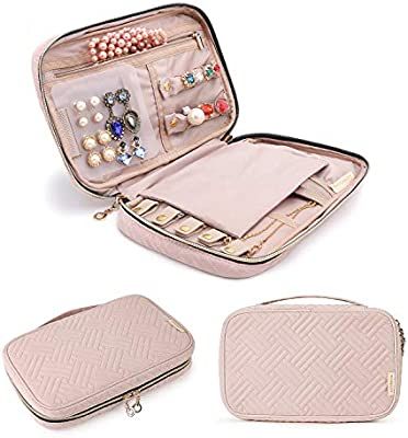 BAGSMART Jewelry Organizer Case Travel Jewelry Storage Bag for Necklace, Earrings, Rings, Bracele... | Amazon (US)