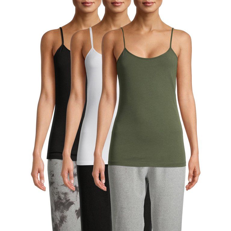 Time and Tru Women's Cami Tank Top, 3-Pack - Walmart.com | Walmart (US)