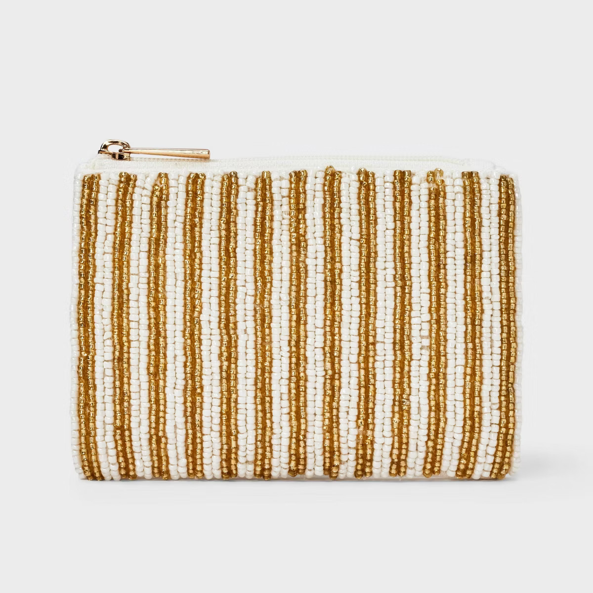 Beaded Striped Zip Pouch - A New Day™ Gold | Target