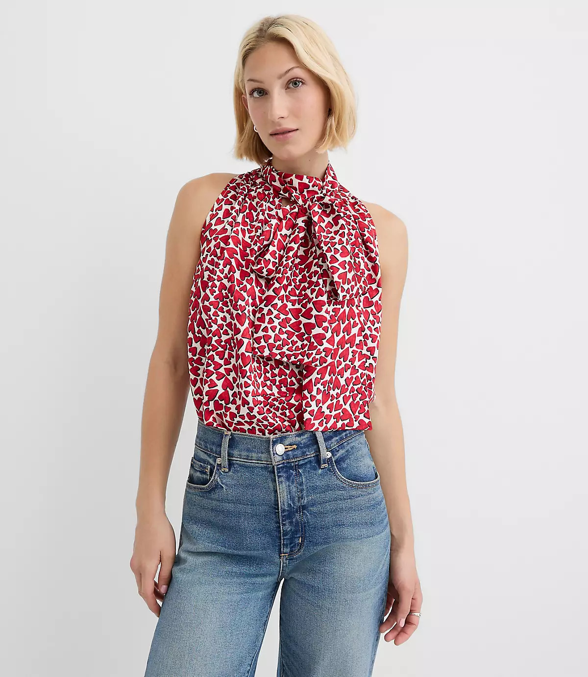 Heart Tie Neck Halter Top | LOFT