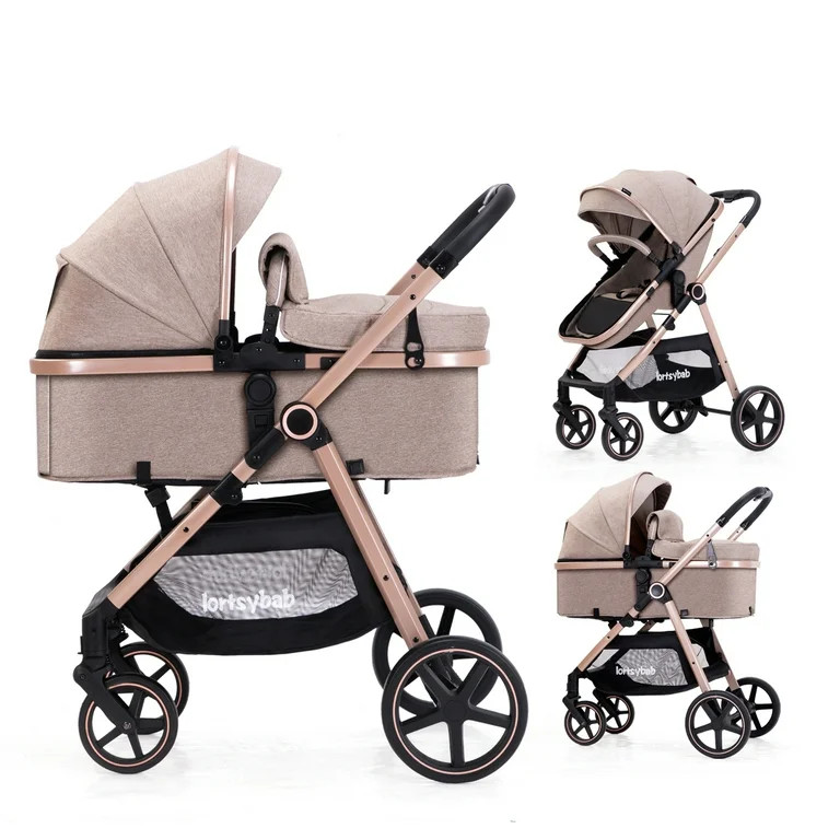 Lortsybab Baby Stroller - Folding Infant Newborn Pram Stroller & Unisex Baby Carriage | Walmart (US)