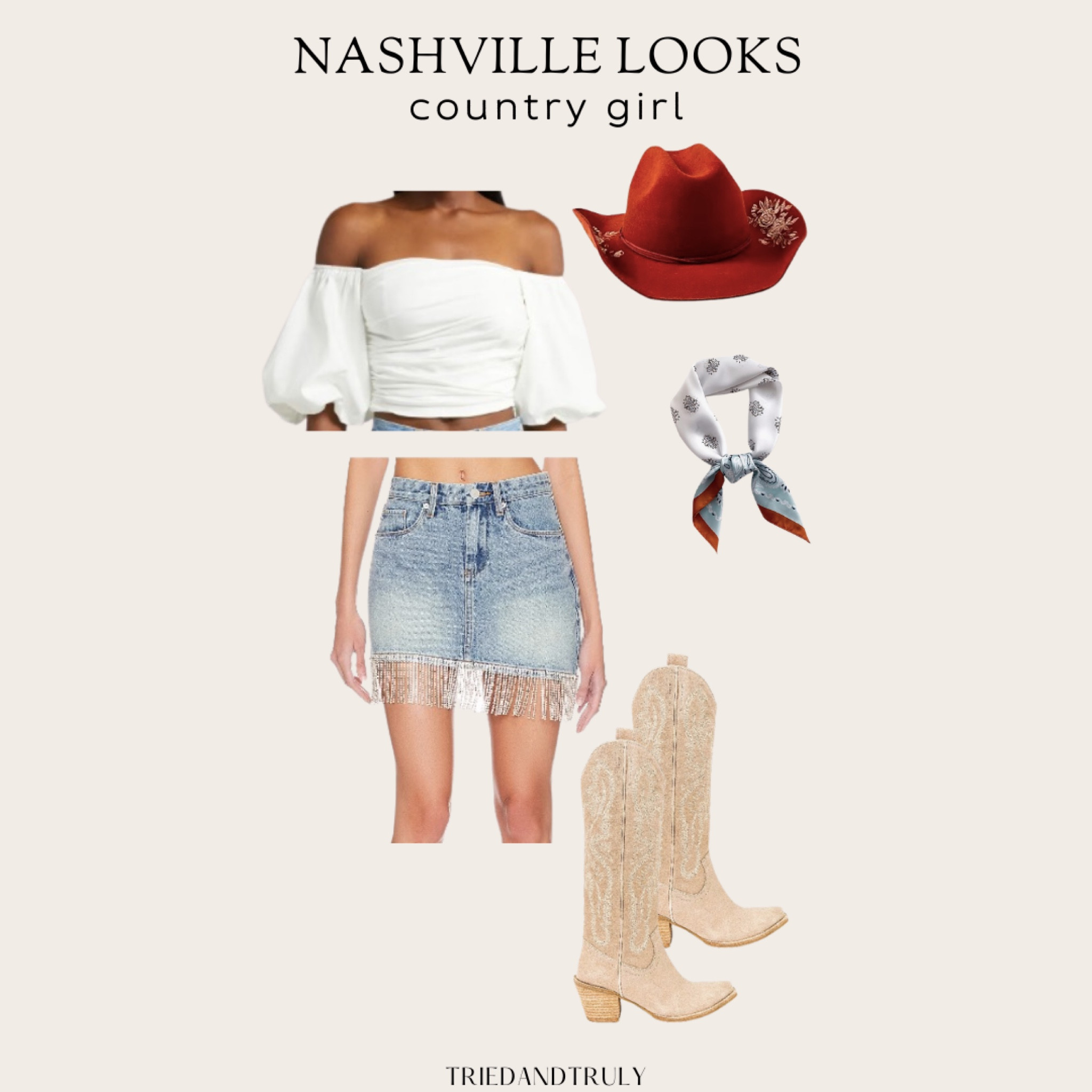 Nashville or Country Concert Outfits 

Perfect for a Bachelorette party, festival, or spring and summer fun! 

#LTKstyletip #LTKFestival #LTKshoecrush