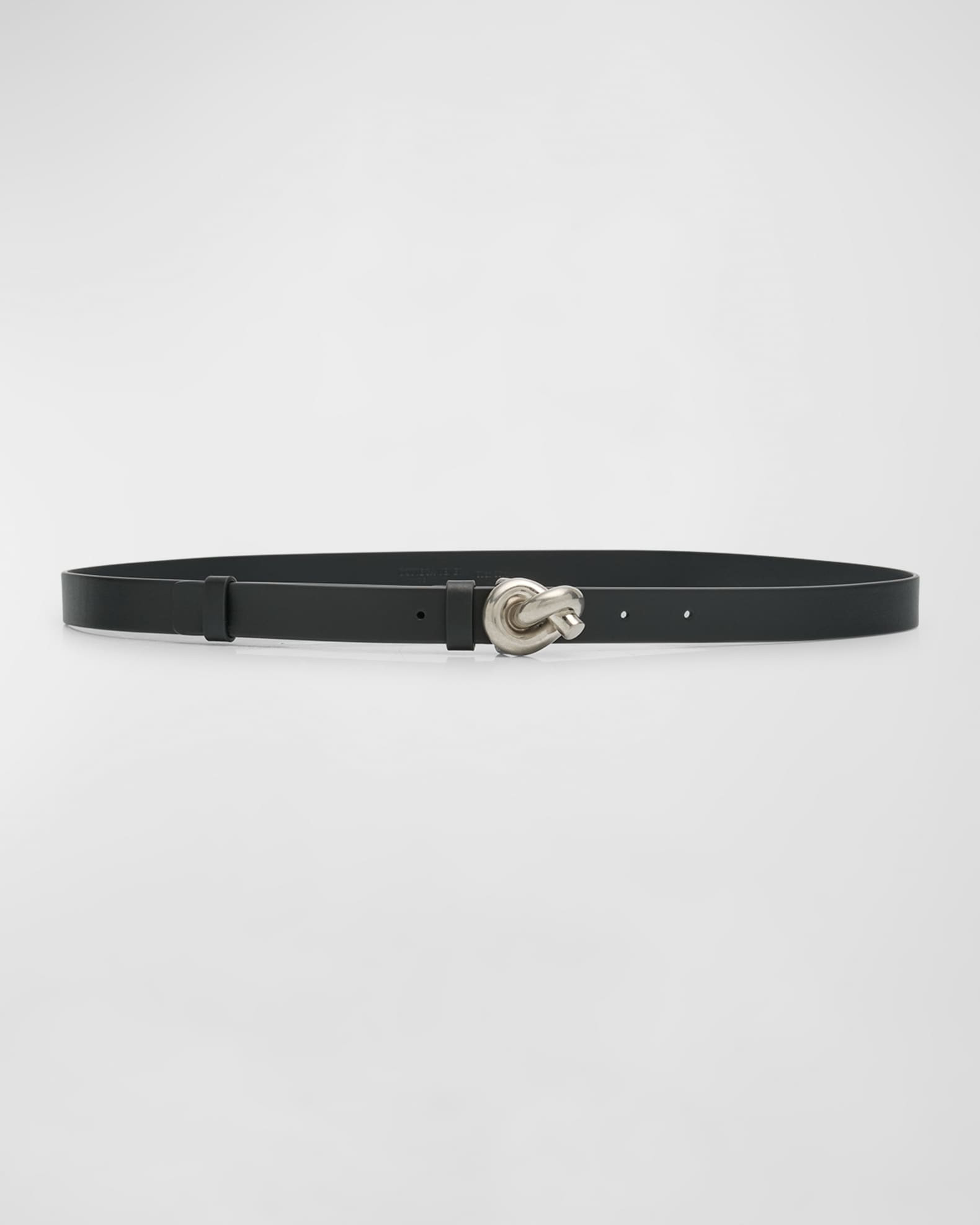 Brass Knot Skinny Leather Belt | Neiman Marcus