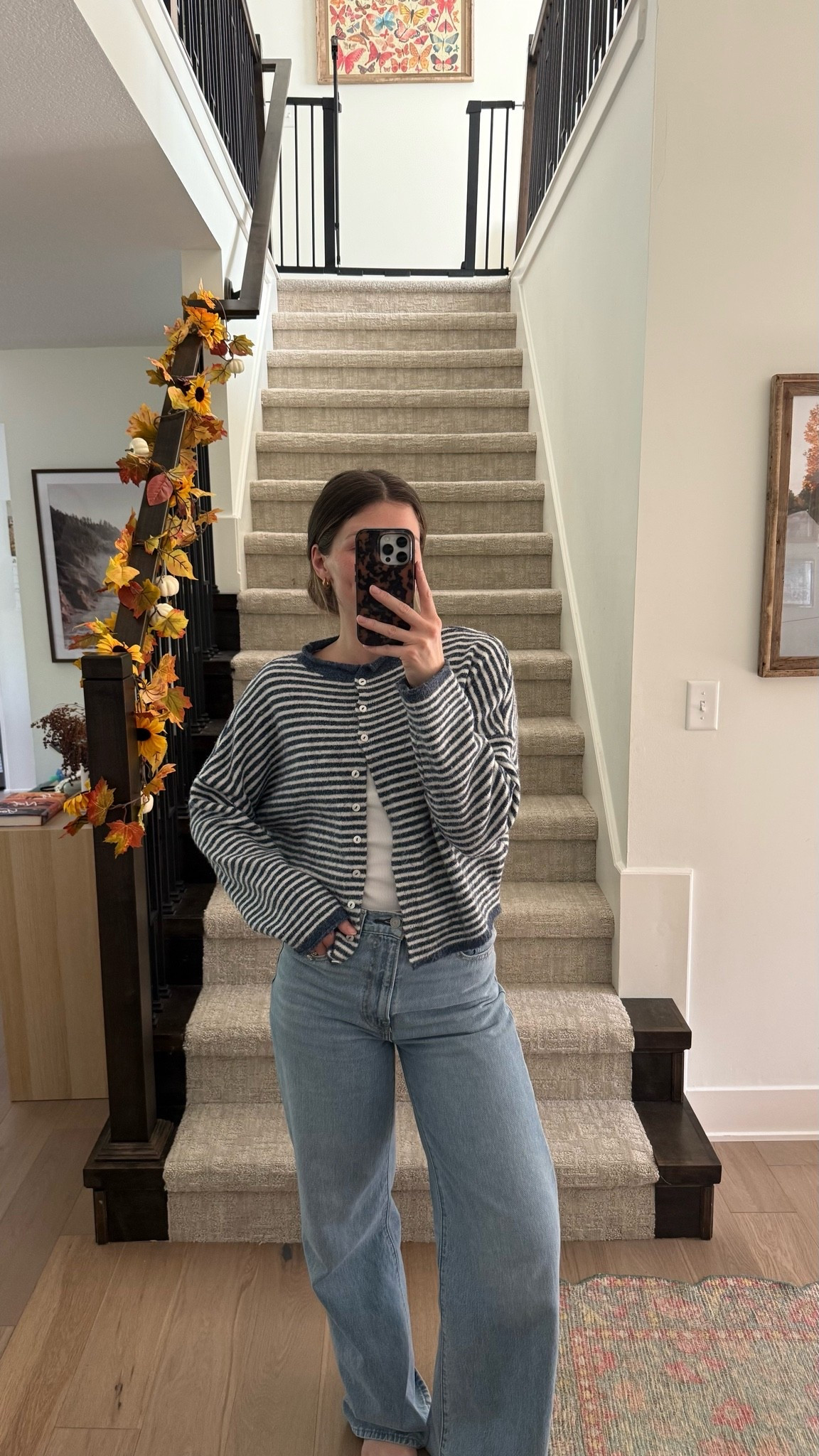 wearing a small in cardigan (navy) and tank and jeans tts, some of my fave jeans I save for postpartum!

#LTKootd