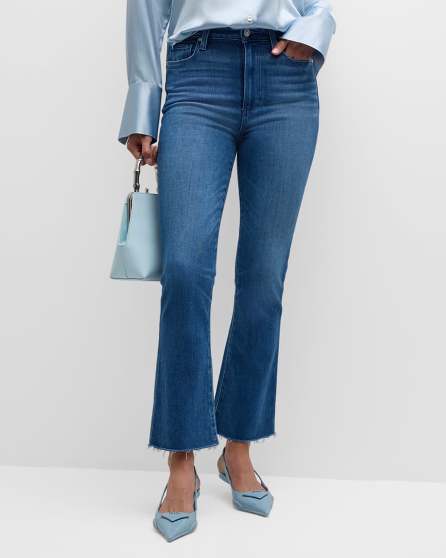 PAIGE Claudine Raw Hem Flare Jeans | Neiman Marcus