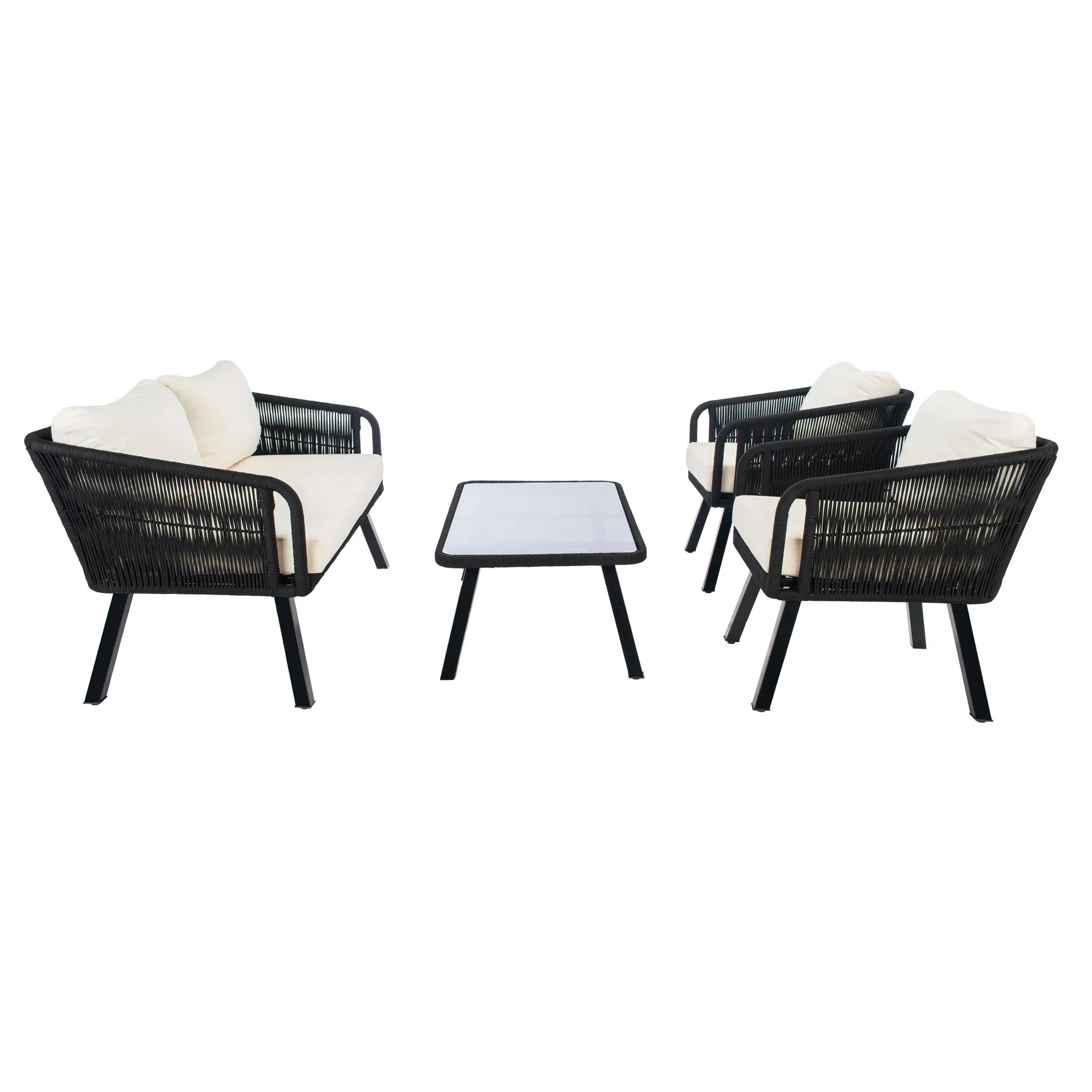 Cangelosi Wicker/Rattan 4 - Person Seating Group with Cushions | Wayfair North America