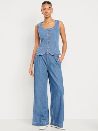 High-Waisted Taylor Trouser Wide-Leg Pants | Old Navy (US)