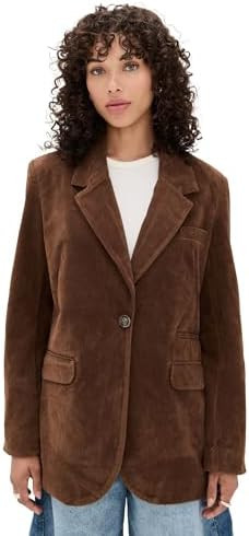 Free People Womens Paper Cut Vegan Suede Blazer | Amazon (US)