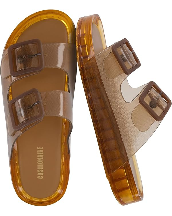CUSHIONAIRE Pool Slides for Women Waterproof Double Buckle Adjustable Slip-On Womens Sandals for ... | Amazon (US)