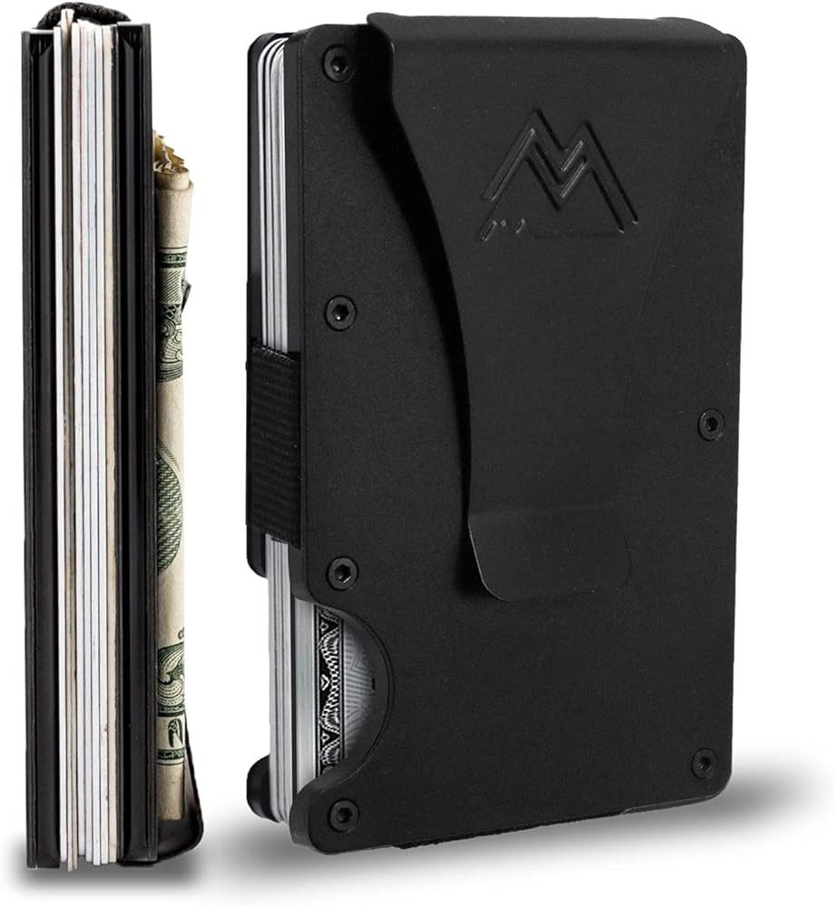 Mountain Voyage Co Minimalist Wallet for Men - Slim RFID I Scratch Resistant, Matte Black Credit ... | Amazon (US)