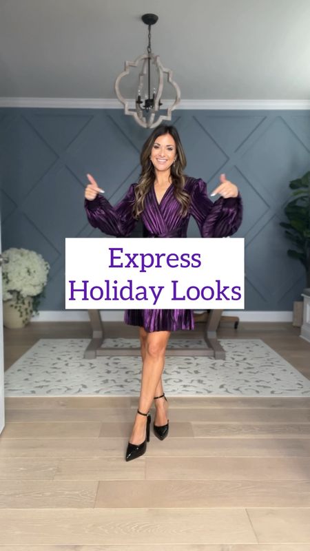 Express Holiday looks//wearing xs in all//midsize jeans//stretchy and soft//0 short at 5’1//

@express #expressyou #expresspartner

#LTKHoliday #LTKsalealert #LTKunder50