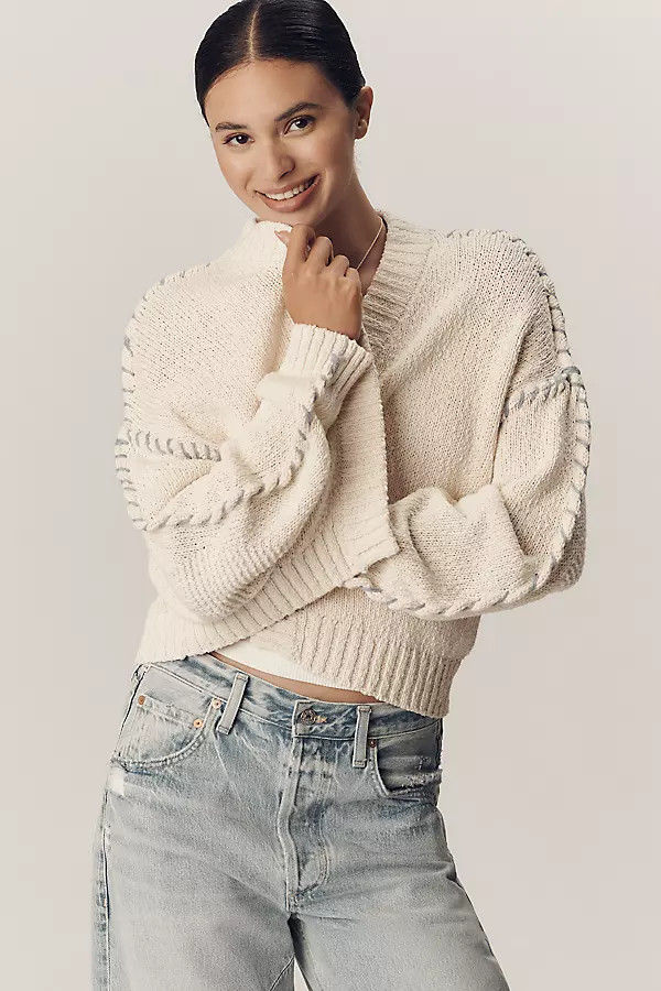 Kerri Rosenthal Sienna Whipstitch Cardigan Sweater | Anthropologie (US)